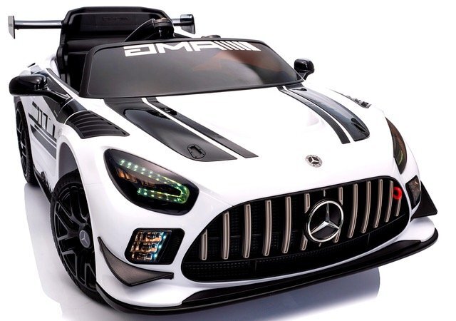 MERCEDES-BENZ Masinuta electrica cu telecomanda pentru copii Mercedes GT3 Evo Alb 114x69x45 cm varsta 1-5 ani roti Eva scaun din piele Eco putere 90W