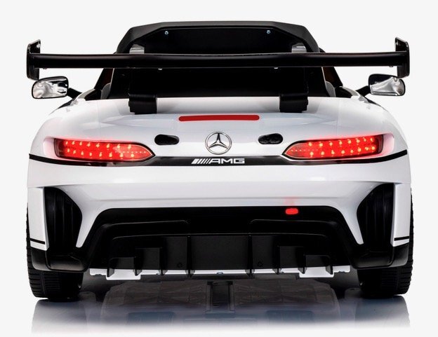 MERCEDES-BENZ Masinuta electrica cu telecomanda pentru copii Mercedes GT3 Evo Alb 114x69x45 cm varsta 1-5 ani roti Eva scaun din piele Eco putere 90W