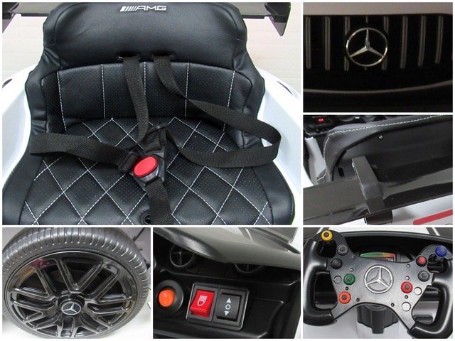 MERCEDES-BENZ Masinuta electrica cu telecomanda pentru copii Mercedes GT3 Evo Rosu 114x69x45 cm varsta 1-5 ani roti Eva scaun din piele Eco putere 90W