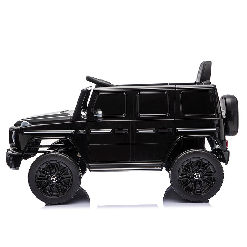 MERCEDES-BENZ Masinuta electrica pentru copii cu licenta G580 Black 12V4.5Ah scaun din piele faruri LED muzica suspensii portiere inalte cu deschidere centura de siguranta cod QR montaj