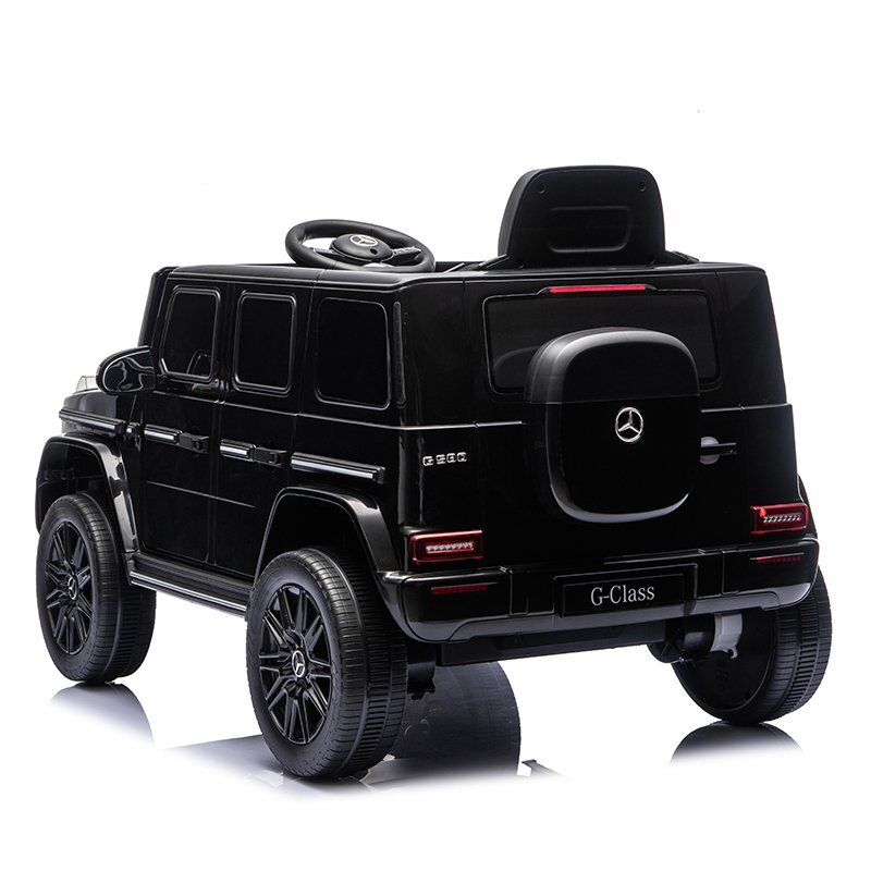 MERCEDES-BENZ Masinuta electrica pentru copii cu licenta G580 Black 12V4.5Ah scaun din piele faruri LED muzica suspensii portiere inalte cu deschidere centura de siguranta cod QR montaj