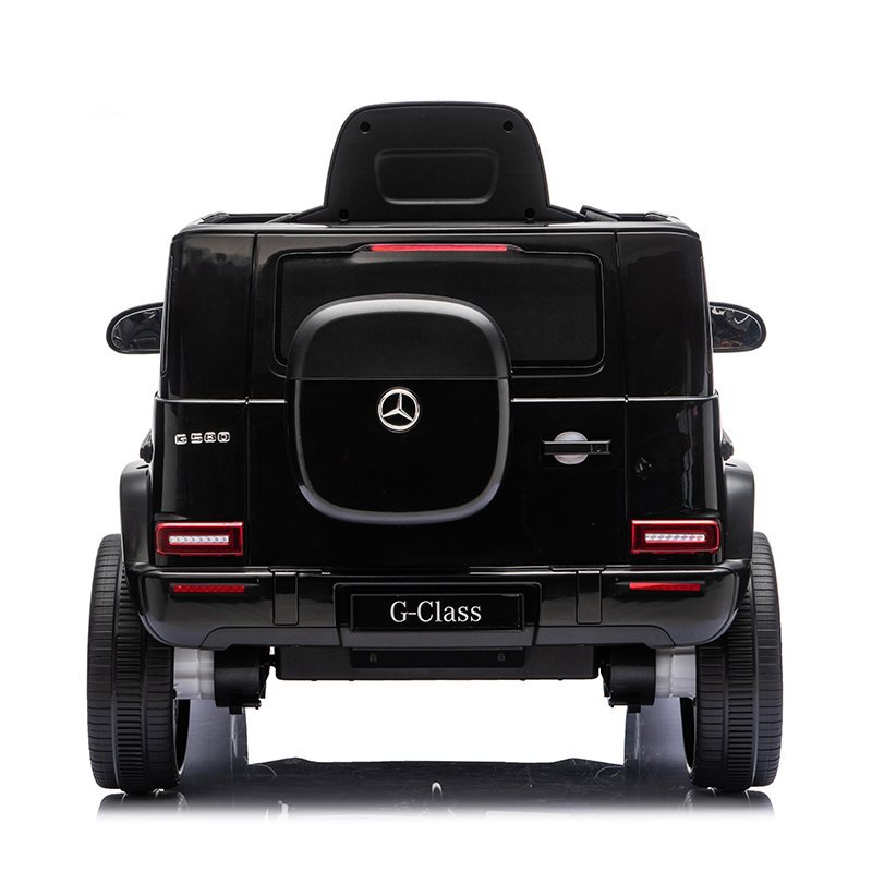 MERCEDES-BENZ Masinuta electrica pentru copii cu licenta G580 Black 12V4.5Ah scaun din piele faruri LED muzica suspensii portiere inalte cu deschidere centura de siguranta cod QR montaj