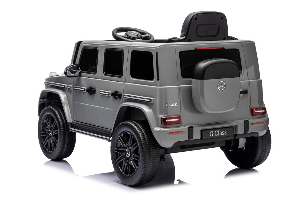 MERCEDES-BENZ Masinuta electrica pentru copii cu licenta G580 Cool Grey 12V4.5Ah scaun din piele faruri LED muzica suspensii portiere inalte cu deschidere centura de siguranta cod QR montaj