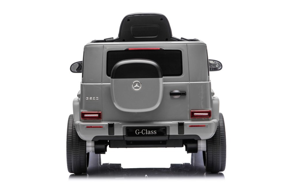 MERCEDES-BENZ Masinuta electrica pentru copii cu licenta G580 Cool Grey 12V4.5Ah scaun din piele faruri LED muzica suspensii portiere inalte cu deschidere centura de siguranta cod QR montaj