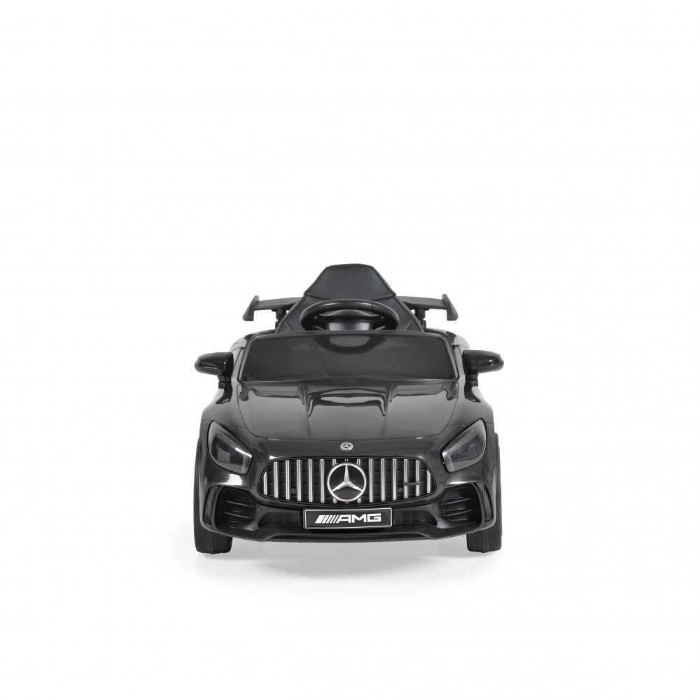 MERCEDES-BENZ Masinuta electrica pentru copii cu Licenta Mercedes AMG GTR Blacktelecomandaroti EVA3 nivele vitezaacumulator 12V4Ahusi cu deschiderelumini LEDmufa MP3