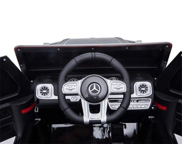 MERCEDES-BENZ Masinuta electrica pentru copii cu licenta Mercedes Benz AMG G63 Black cu telecomanda 2.4G2 motoarex35wRoti EVAScaun din pieleDeschidere usiLumini LEDSuspensiiVolan cu functiiPornire la buton