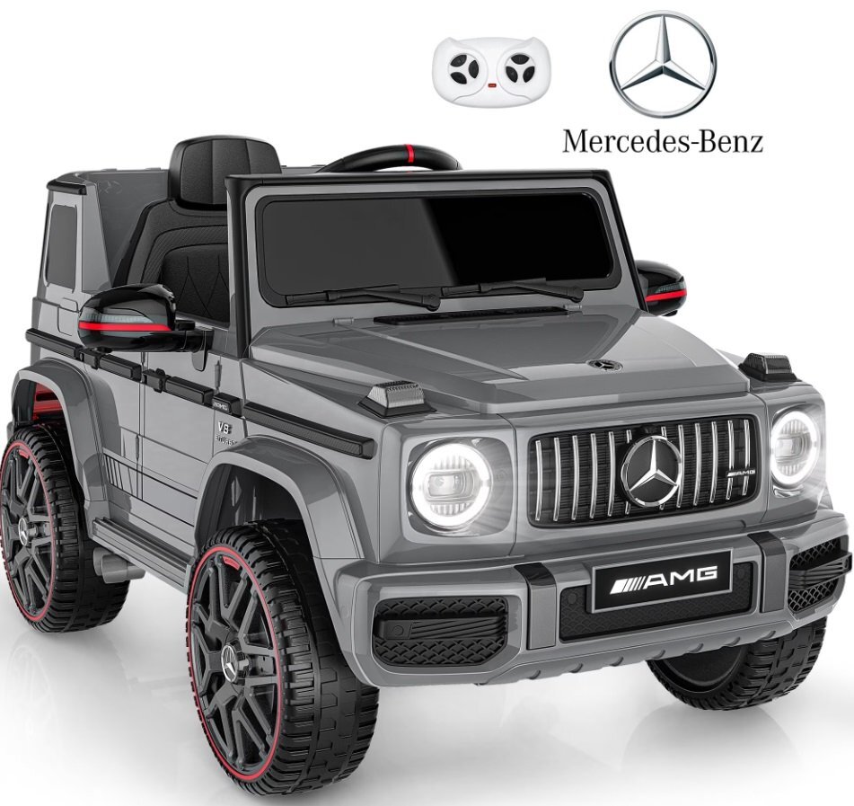 MERCEDES-BENZ Masinuta electrica pentru copii cu licenta Mercedes Benz AMG G63 Grey cu telecomanda 2.4G 2 motoarex35w deschidere usilumini LEDsuspensii volan cu functii pornire la buton
