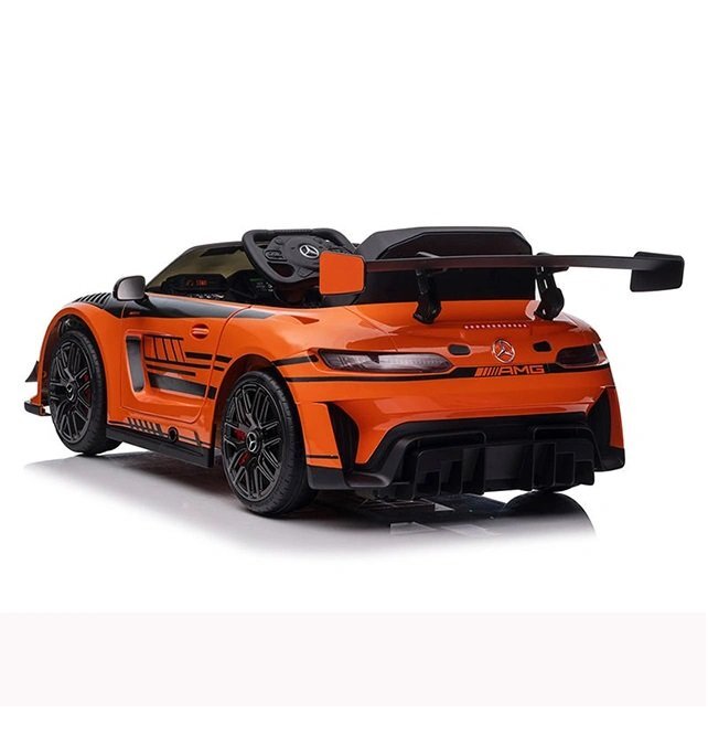 MERCEDES-BENZ Masinuta electrica pentru copii cu licenta Mercedes Benz AMG Orange cu echipare premiumtelecomanda cu 3 vitezeroti evascaun din piele2motoare x 35wusi cu deschiderebluetoothindicator baterieeleronsistem troller