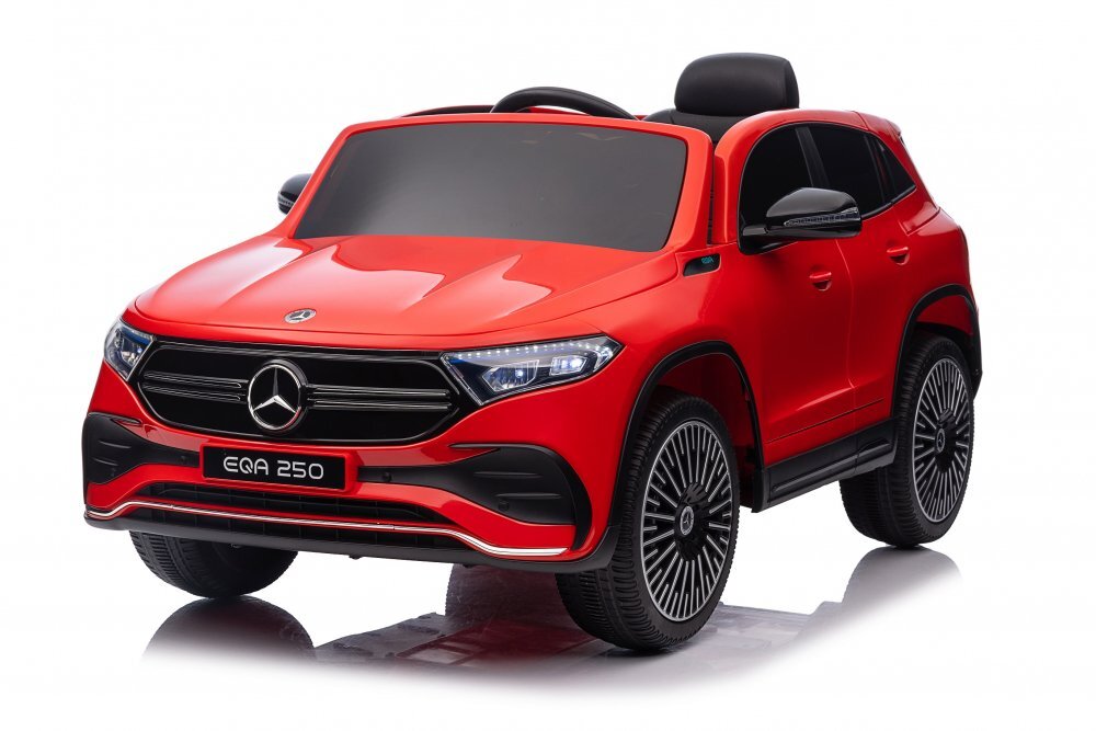 MERCEDES-BENZ Masinuta electrica pentru copii cu licenta Mercedes Benz EQA 4x4 RedEchipare PremiumTelecomanda 24GRoti EVAScaun din piele4 motoareFaruri si stopuri cu LEDDeschidere usi Suspensii Bluetooth