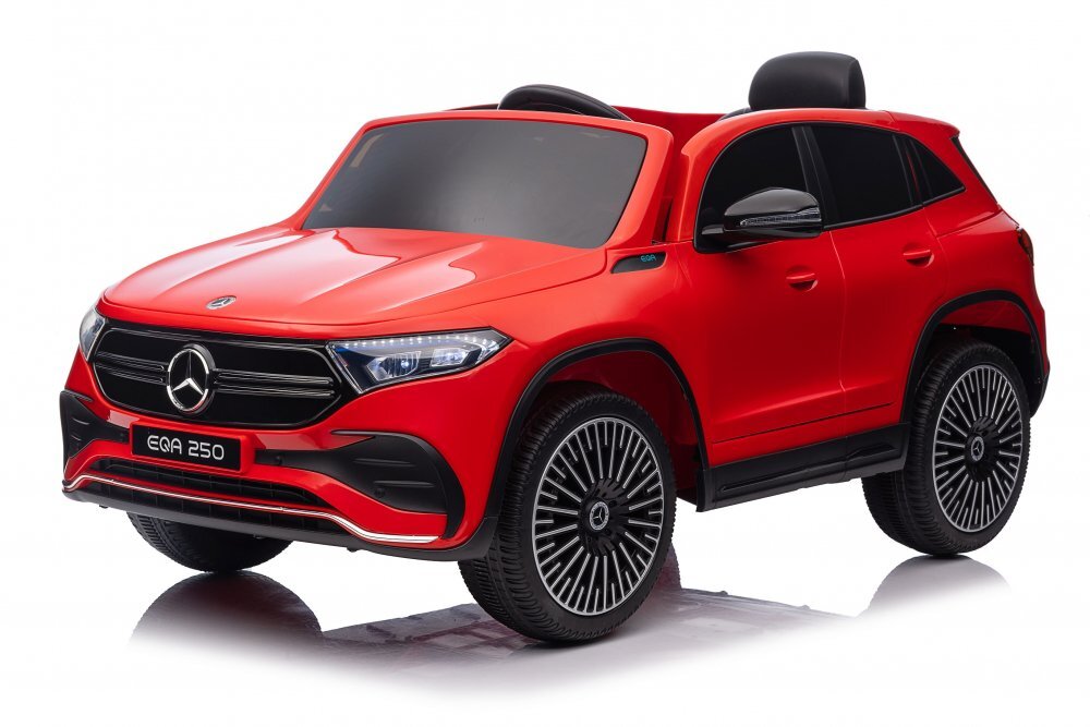 MERCEDES-BENZ Masinuta electrica pentru copii cu licenta Mercedes Benz EQA 4x4 RedEchipare PremiumTelecomanda 24GRoti EVAScaun din piele4 motoareFaruri si stopuri cu LEDDeschidere usi Suspensii Bluetooth