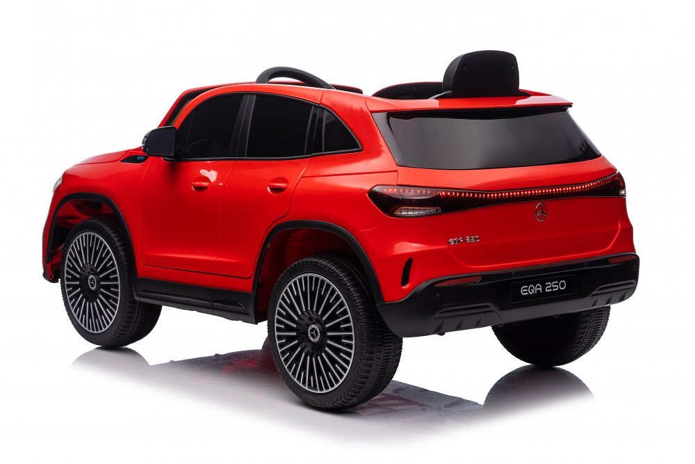 MERCEDES-BENZ Masinuta electrica pentru copii cu licenta Mercedes Benz EQA 4x4 RedEchipare PremiumTelecomanda 24GRoti EVAScaun din piele4 motoareFaruri si stopuri cu LEDDeschidere usi Suspensii Bluetooth