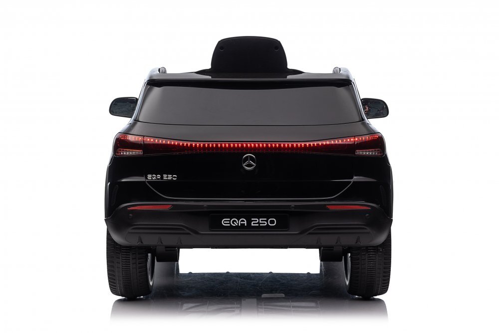 MERCEDES-BENZ Masinuta electrica pentru copii cu licenta Mercedes Benz EQA Blackechipare premiumtelecomanda 24Groti EVAscaun din piele2 motoarefaruri si stopuri cu LEDdeschidere usisuspensii