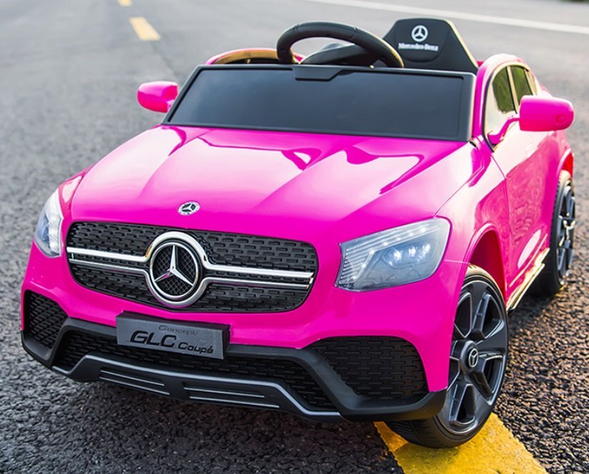 MERCEDES-BENZ Masinuta electrica pentru copii GLC Coupe Pink 70w cu telecomanda 2.4Groti evascaun pielecentura de sigurantausi cu deschideresistem troller3 vitezelumini ledmuzicamufa mp3usbindicator baterie