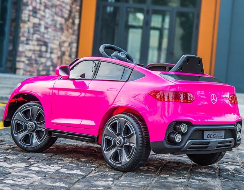 MERCEDES-BENZ Masinuta electrica pentru copii GLC Coupe Pink 70w cu telecomanda 2.4Groti evascaun pielecentura de sigurantausi cu deschideresistem troller3 vitezelumini ledmuzicamufa mp3usbindicator baterie