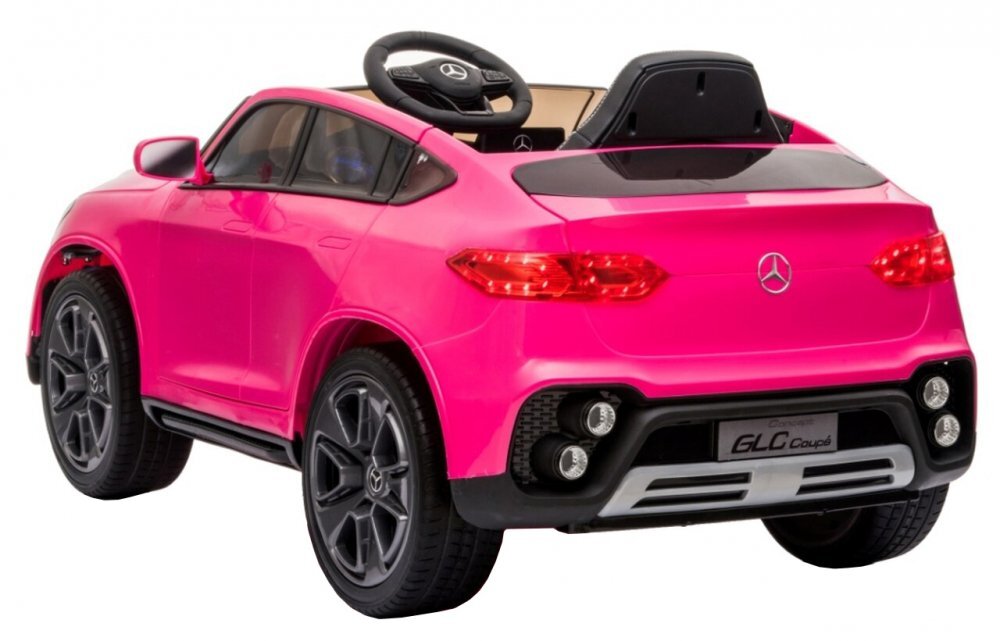 MERCEDES-BENZ Masinuta electrica pentru copii GLC Coupe Pink 70w cu telecomanda 2.4Groti evascaun pielecentura de sigurantausi cu deschideresistem troller3 vitezelumini ledmuzicamufa mp3usbindicator baterie