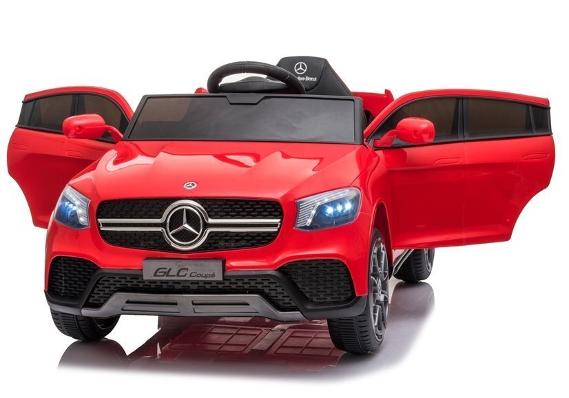 MERCEDES-BENZ Masinuta electrica pentru copii GLC Coupe Red 70w cu telecomanda 2.4Groti evascaun pielecentura de sigurantausi cu deschideresistem troller3 vitezelumini ledmuzicamufa mp3usbindicator baterie