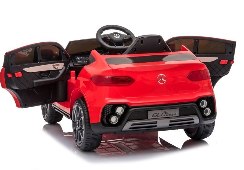 MERCEDES-BENZ Masinuta electrica pentru copii GLC Coupe Red 70w cu telecomanda 2.4Groti evascaun pielecentura de sigurantausi cu deschideresistem troller3 vitezelumini ledmuzicamufa mp3usbindicator baterie