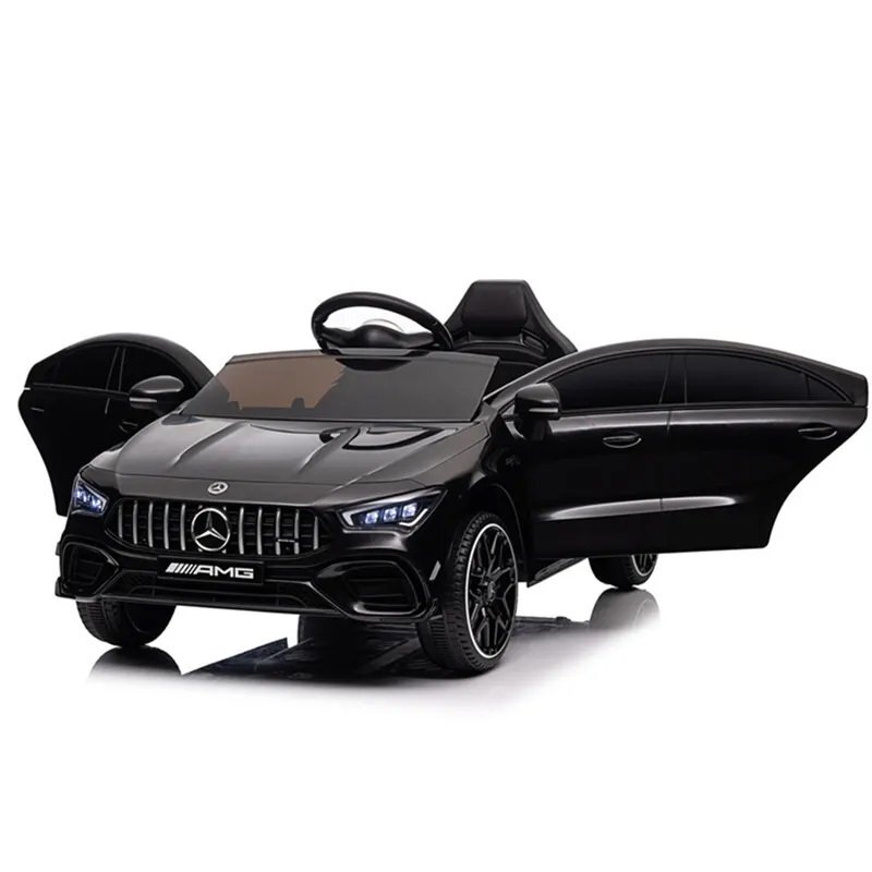 MERCEDES-BENZ Masinuta electrica pentru copii Mercedes Benz CLA45 Black 70W cu echipare Premium si licenta telecomanda oglinzi retrovizoare roti din spuma Eva si scaun din piele