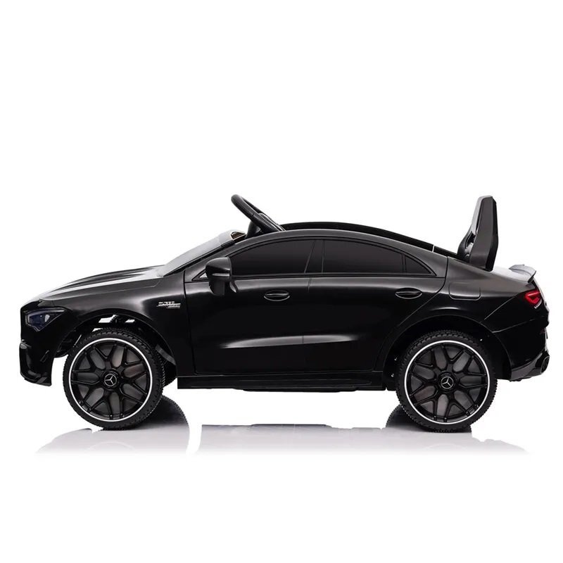 MERCEDES-BENZ Masinuta electrica pentru copii Mercedes Benz CLA45 Black 70W cu echipare Premium si licenta telecomanda oglinzi retrovizoare roti din spuma Eva si scaun din piele