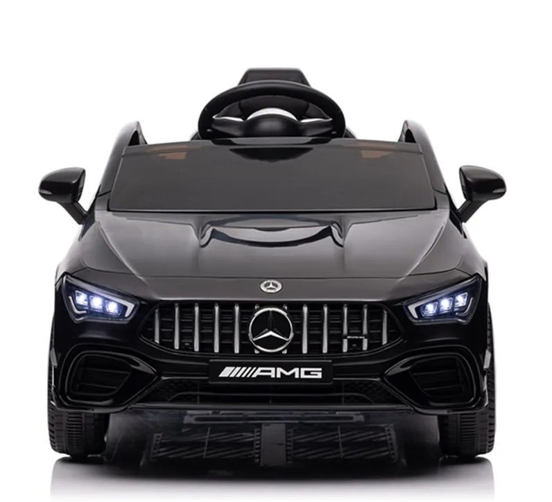 MERCEDES-BENZ Masinuta electrica pentru copii Mercedes Benz CLA45 Black 70W cu echipare Premium si licenta telecomanda oglinzi retrovizoare roti din spuma Eva si scaun din piele