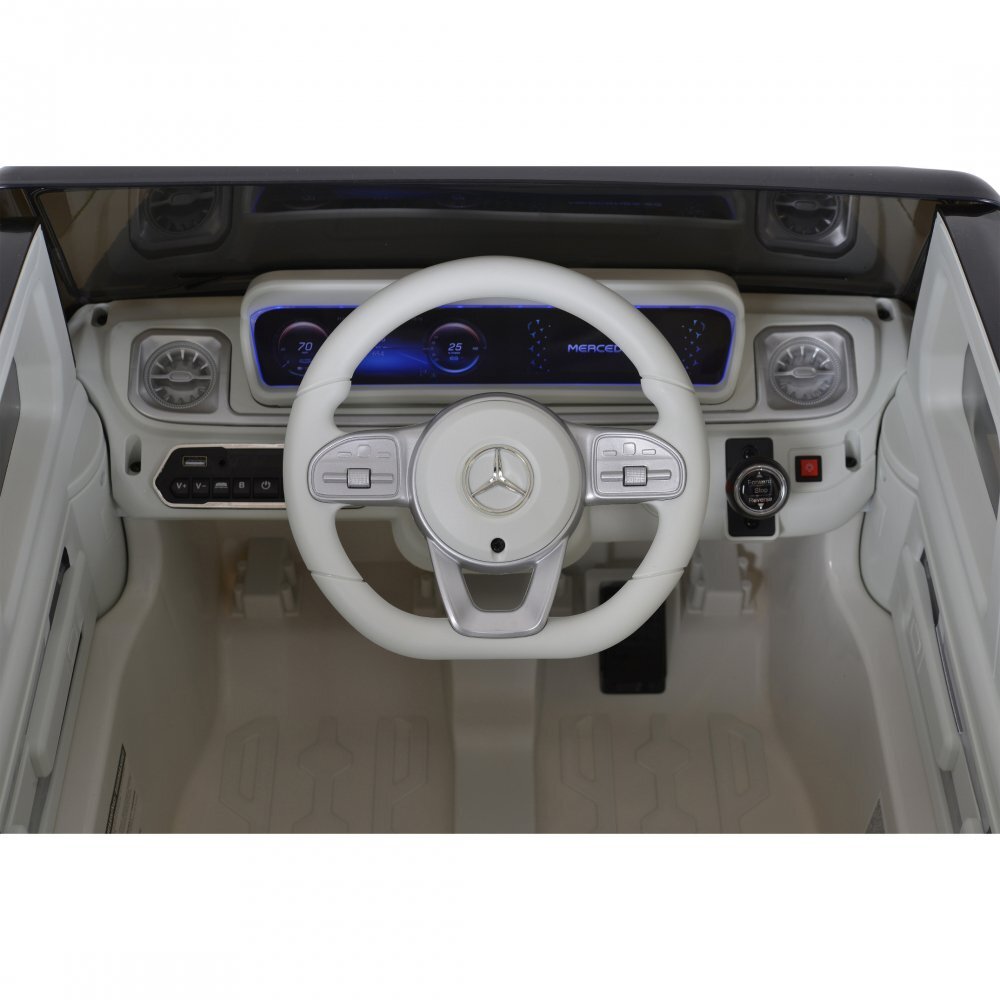 MERCEDES-BENZ Masinuta electrica pentru copii Mercedes Benz EQG Black 12V 90W cu echipare premium scaun piele roti din spuma Eva lumini si panou audio