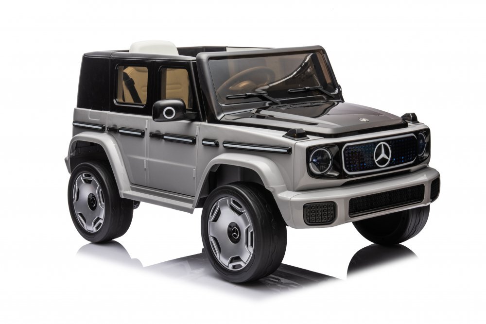 MERCEDES-BENZ Masinuta electrica pentru copii Mercedes Benz EQG Grey 110w cu echipare premiumacumulator 12V9Ahroti evascaun piele perforatatelecomanda 2.4Gdeschidere usilumini ledbaterie detasabilaoglinzi retrovizoare cu lumini