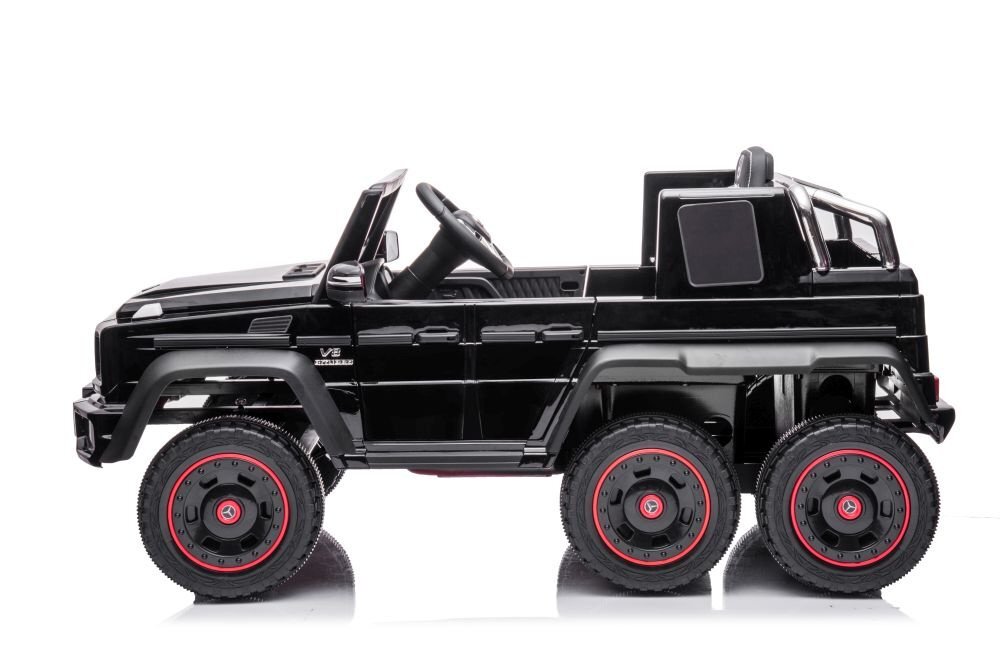 MERCEDES-BENZ Masinuta electrica pentru copii Mercedes Benz G63 6x6 Black cu telecomanda 2.4G motor 6 x 45W baterie 12V10Ah cu faruri roti din EVA sistem audio integrat USB si MP3 AUX dimensiune 120 x 68 x 61 cm