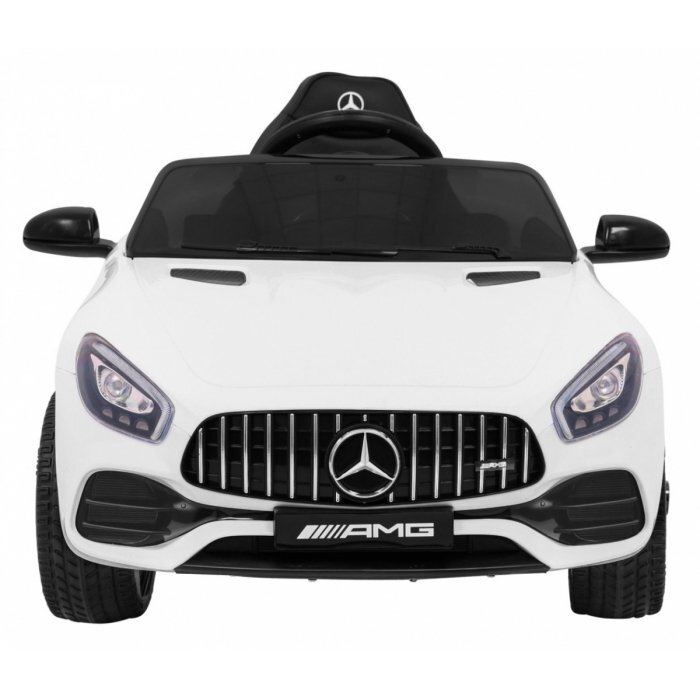 MERCEDES-BENZ Masinuta electrica pentru copii Mercedes Benz GT alb 70W cu telecomanda panou audio scaun piele centura siguranta roti Eva si descchidere usi