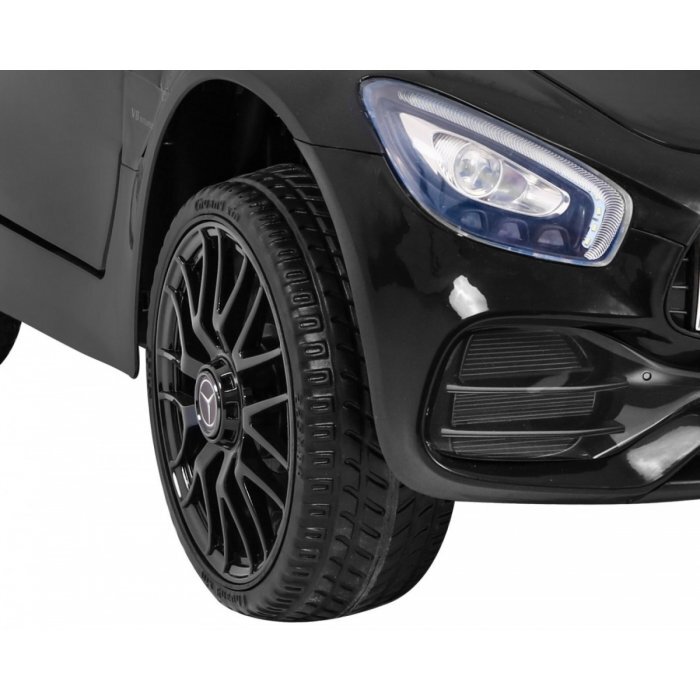 MERCEDES-BENZ Masinuta electrica pentru copii Mercedes Benz GT negru 70W cu telecomanda panou audio scaun piele centura siguranta roti Eva si descchidere usi