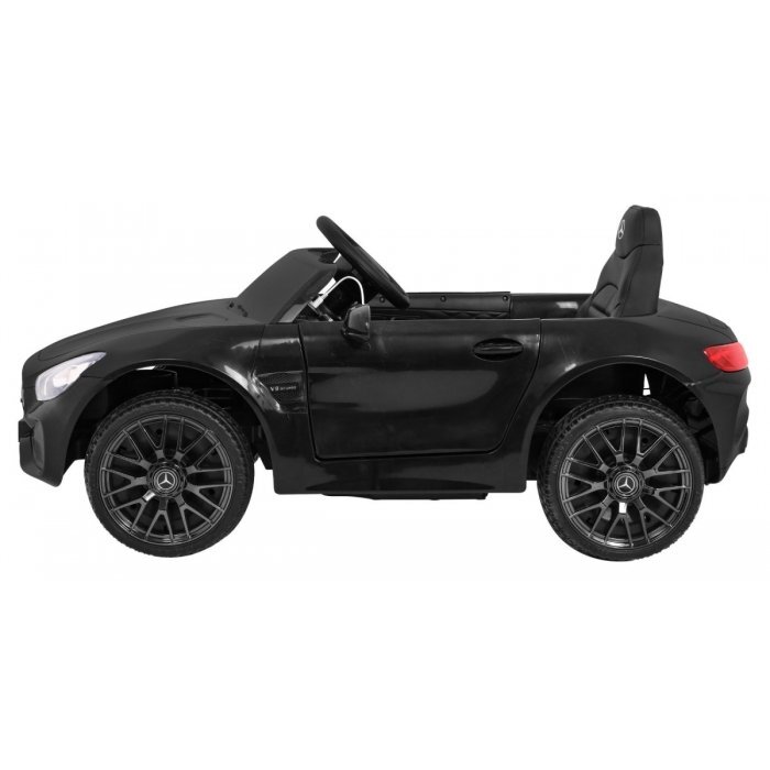 MERCEDES-BENZ Masinuta electrica pentru copii Mercedes Benz GT negru 70W cu telecomanda panou audio scaun piele centura siguranta roti Eva si descchidere usi