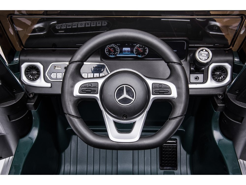 MERCEDES-BENZ Masinuta electrica pentru copii Mercedes G500 green 12V pornire la buton motorizare 2x45W usb mp3 radio fm faruri led