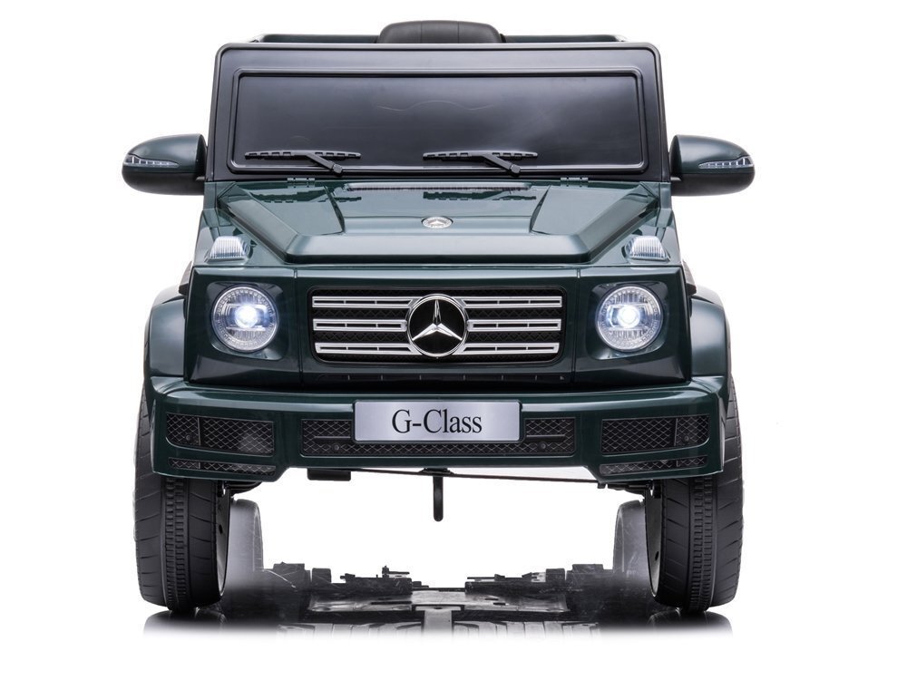 MERCEDES-BENZ Masinuta electrica pentru copii Mercedes G500 green 12V pornire la buton motorizare 2x45W usb mp3 radio fm faruri led