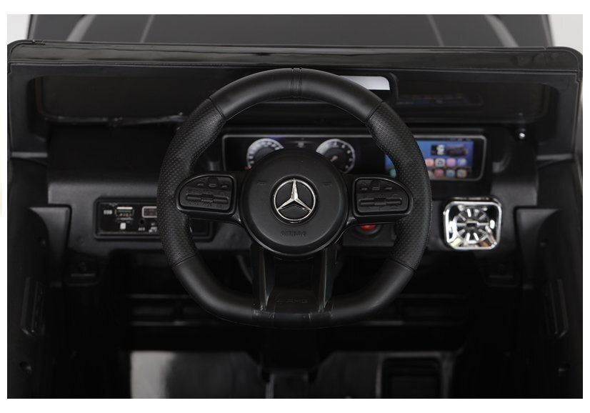 MERCEDES-BENZ Masinuta electrica pentru copii Mercedes G63 AMG Black 90W cu echipare Premium scaun piele roti din spuma Eva panou audio si deschidere usi