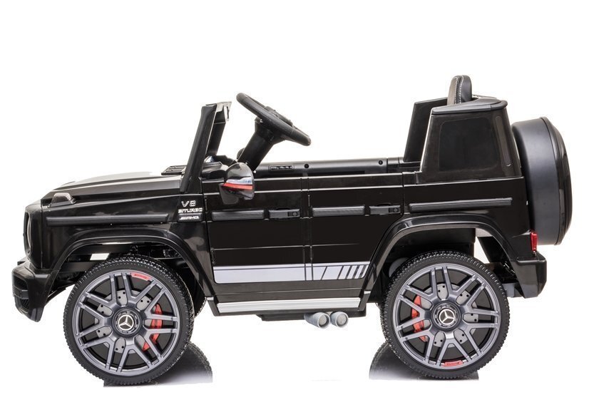 MERCEDES-BENZ Masinuta electrica pentru copii Mercedes G63 AMG Black 90W cu echipare Premium scaun piele roti din spuma Eva panou audio si deschidere usi