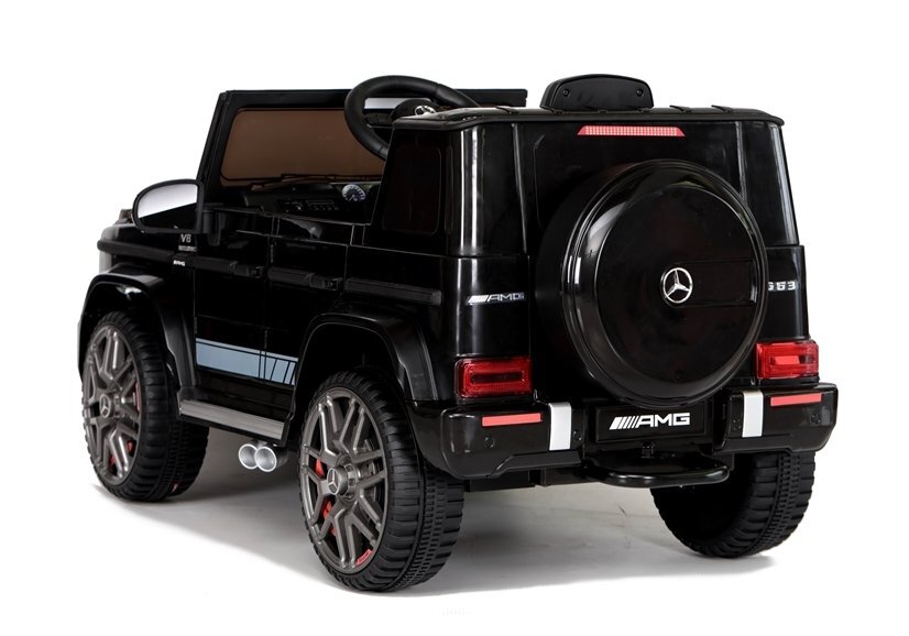 MERCEDES-BENZ Masinuta electrica pentru copii Mercedes G63 AMG Black 90W cu echipare Premium scaun piele roti din spuma Eva panou audio si deschidere usi