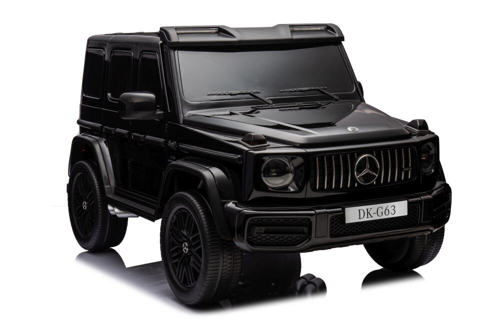 MERCEDES-BENZ Masinuta electrica pentru copii Mercedes G63 XXL 4x4 Black cu echipare Premium 220W si licenta sunete si lumini scaun piele panou audio 2 locuri si roti din spuma Eva
