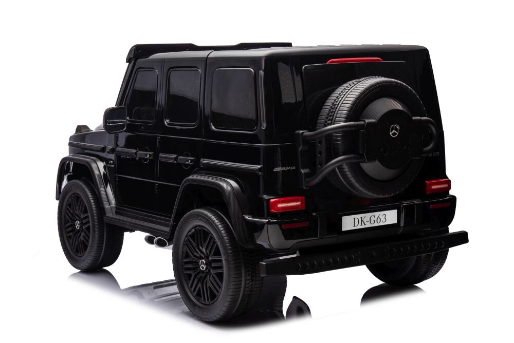 MERCEDES-BENZ Masinuta electrica pentru copii Mercedes G63 XXL 4x4 Black cu echipare Premium 220W si licenta sunete si lumini scaun piele panou audio 2 locuri si roti din spuma Eva