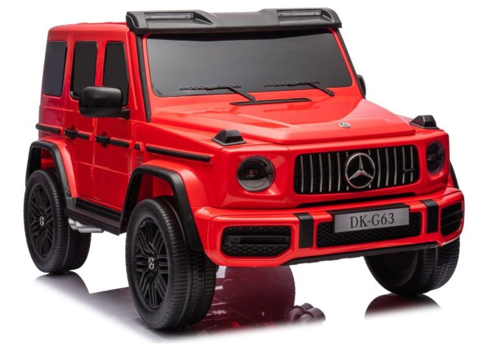 MERCEDES-BENZ Masinuta electrica pentru copii Mercedes G63 XXL Red design realist 4 motoare x55W cu bluetooth port USB MP3 lumini LED fataspate centuri de siguranta cauciucuri EVA dimensiune 158 x 93 x 81 cm