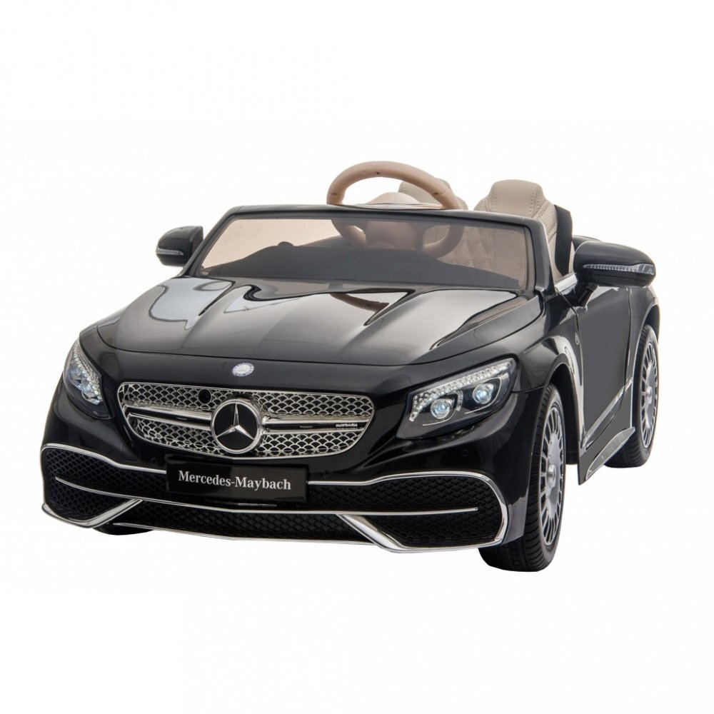 MERCEDES-BENZ Masinuta electrica pentru copii Mercedes Maybach S650 Black 12V4.5Ahechipare premium si licenta2 motoareroti EVAscaun pieleusi cu deschiderepornire la cheieunitate audio cu muzicalumini LEDsistem trollersuspensii
