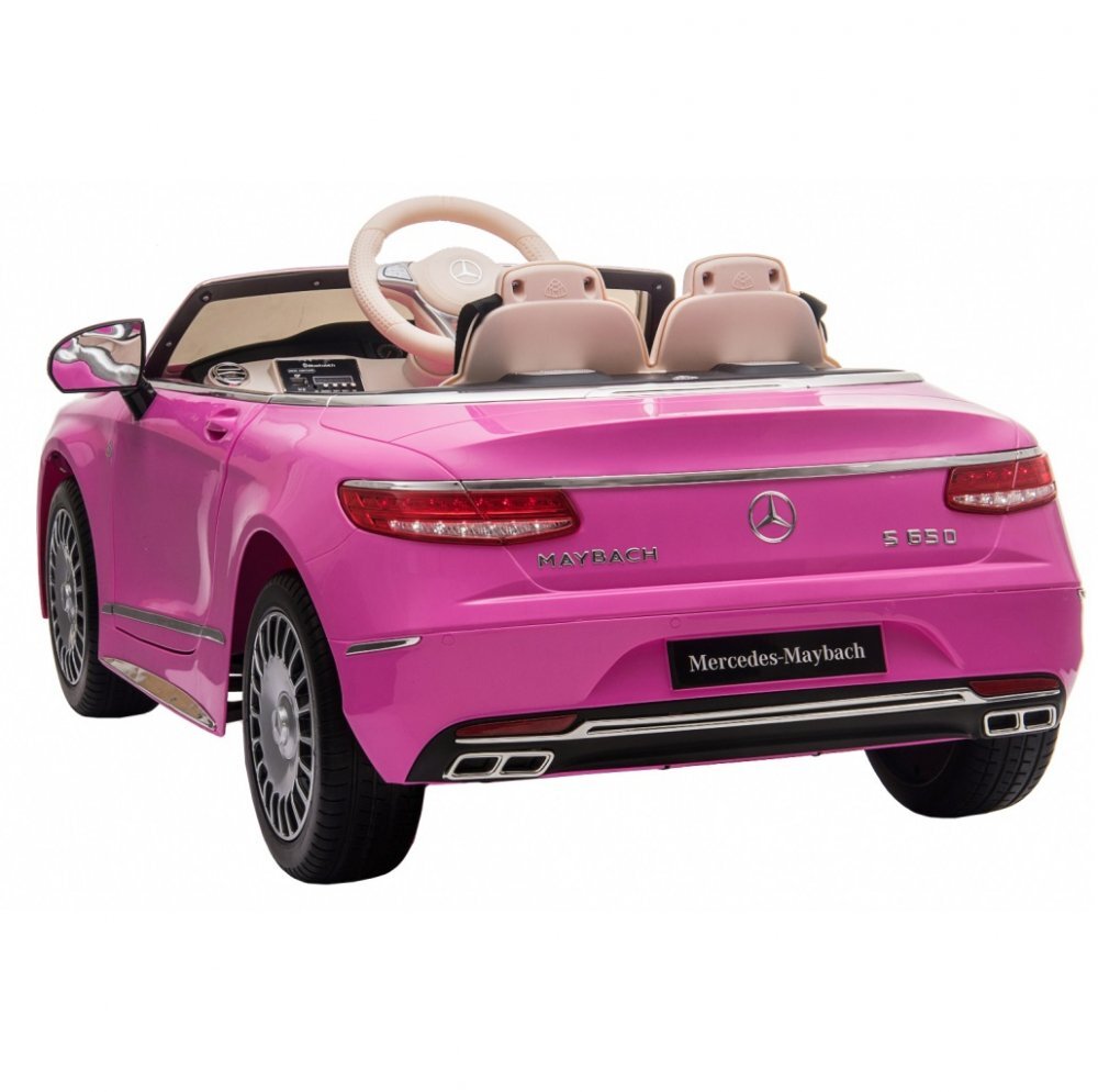 MERCEDES-BENZ Masinuta electrica pentru copii Mercedes Maybach S650 Pink 12V4.5Ahechipare premium si licenta2 motoareroti EVAscaun pieleusi cu deschiderepornire la cheieunitate audio cu muzicalumini LEDsistem trollersuspensii