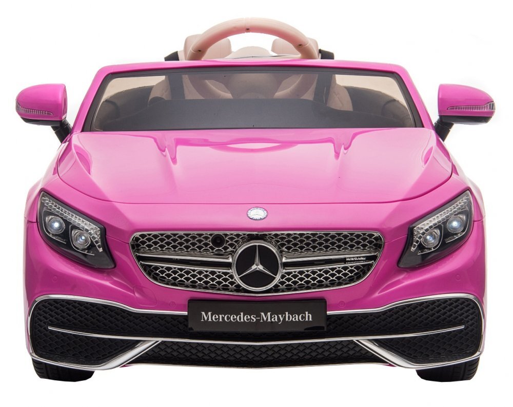 MERCEDES-BENZ Masinuta electrica pentru copii Mercedes Maybach S650 Pink 12V4.5Ahechipare premium si licenta2 motoareroti EVAscaun pieleusi cu deschiderepornire la cheieunitate audio cu muzicalumini LEDsistem trollersuspensii