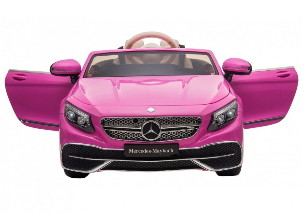 MERCEDES-BENZ Masinuta electrica pentru copii Mercedes Maybach S650 Pink 12V4.5Ahechipare premium si licenta2 motoareroti EVAscaun pieleusi cu deschiderepornire la cheieunitate audio cu muzicalumini LEDsistem trollersuspensii