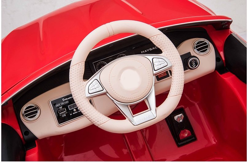 MERCEDES-BENZ Masinuta electrica pentru copii Mercedes Maybach S650 Red 12V4.5Ahechipare premium si licenta2 motoareroti EVAscaun pieleusi cu deschiderepornire la cheieunitate audio cu muzicalumini LEDsistem trollersuspensii