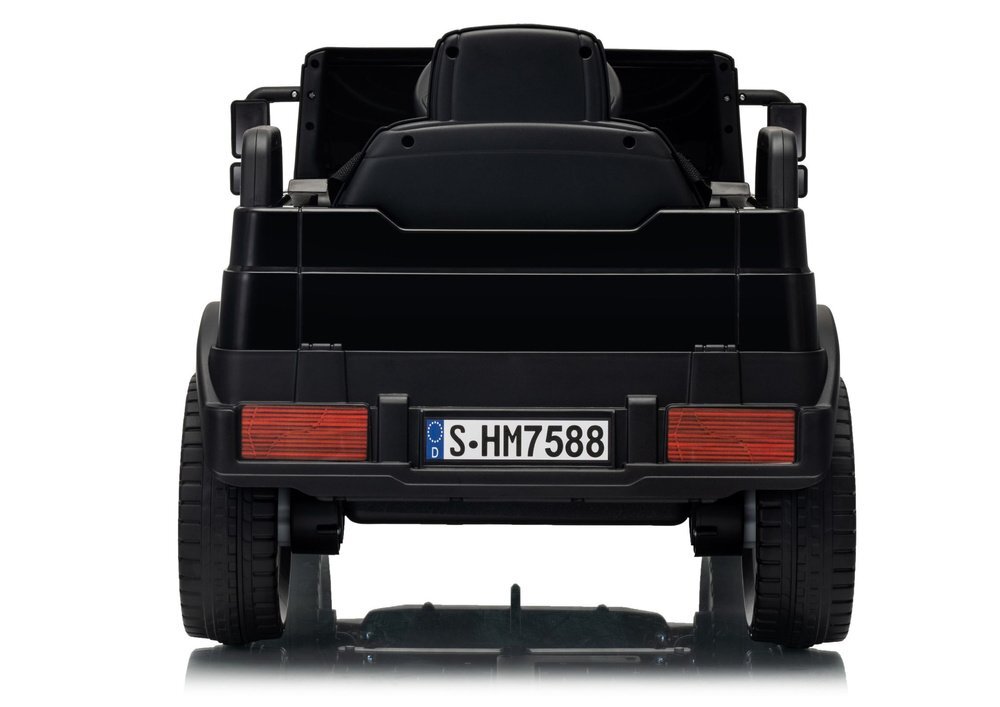 MERCEDES-BENZ Masinuta electrica pentru copii Mercedes Unimog HM7588 6V4Ah Black cu telecomanda 2.4G roti EVA 2 motoare 45W bluetooth port USB slot Micro SD MP3 si faruri LED 90 x 53 x 50 cm