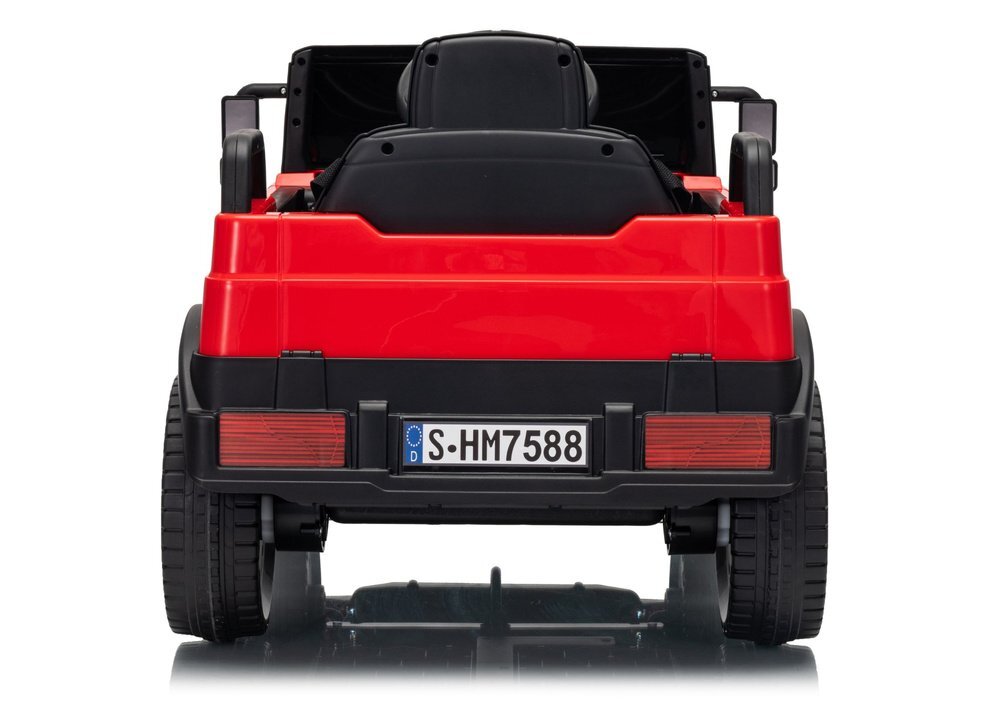 MERCEDES-BENZ Masinuta electrica pentru copii Mercedes Unimog HM7588 6V4Ah Red cu telecomanda 2.4G roti EVA 2 motoare 45W bluetooth port USB slot Micro SD MP3 si faruri LED 90 x 53 x 50 cm