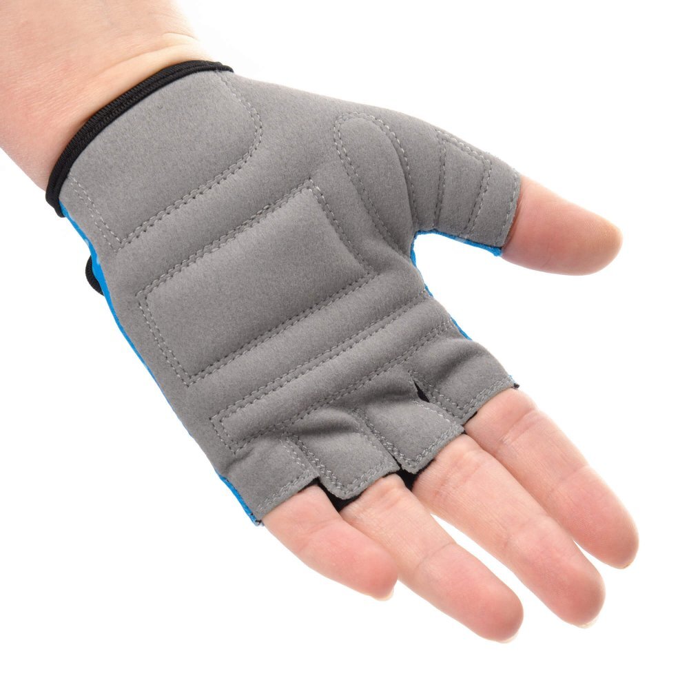 Meteor Manusi de ciclism pentru copii cu piele ecologica si insertii din spuma inchidere velcro masura S lungime manusa 11.2 cm Kitty