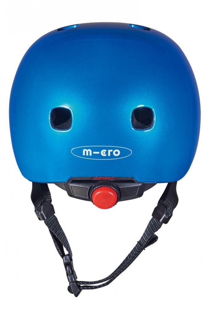 MICRO Casca de protectie reglabila Metallic Blue S cu Led orificii de ventilare usoara varsta 2-5 ani
