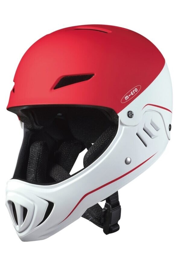 MICRO Casca Racing WhiteRed reglabila orificii de ventilare varsta 3-8 ani