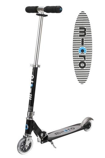 MICRO Trotineta Sprite Black Stripe pliabila ghidon telescopic platforma din aluminiu roti PU greutate 2.8 kg suporta 100 kg