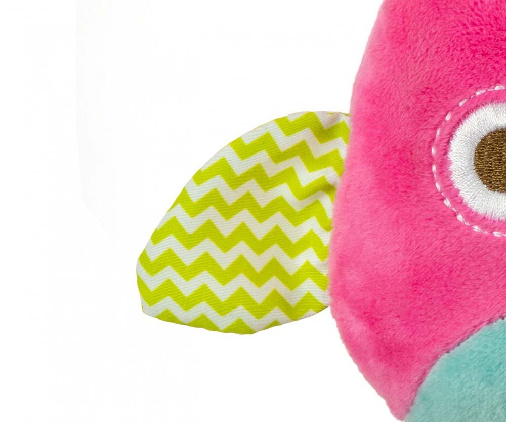 Milly Mally Jucarie din plus pentru agatat cu clopotel Happy Owl Pink